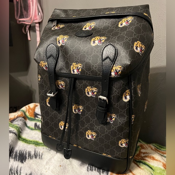 Gucci Bags Gucci Backpack With Gg Logo And Tiger Print 222